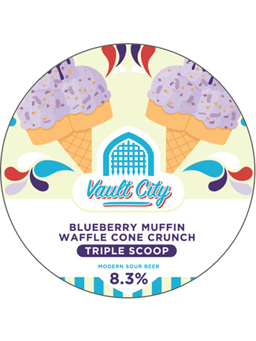 Vault City - Blueberry Muffin Waffle Cone Crunch Triple Scoop